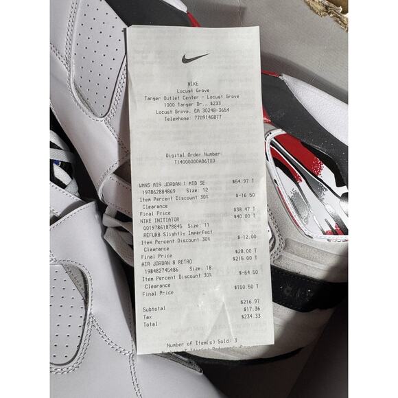 Rare Nike Air Jordan 8 Retro Bugs Bunny 2025 White True Red 305381-100 Sz 18 DS main image 7